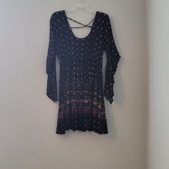 WOMENS GYPSY DRESS-BLACK - Picture 6 of 7